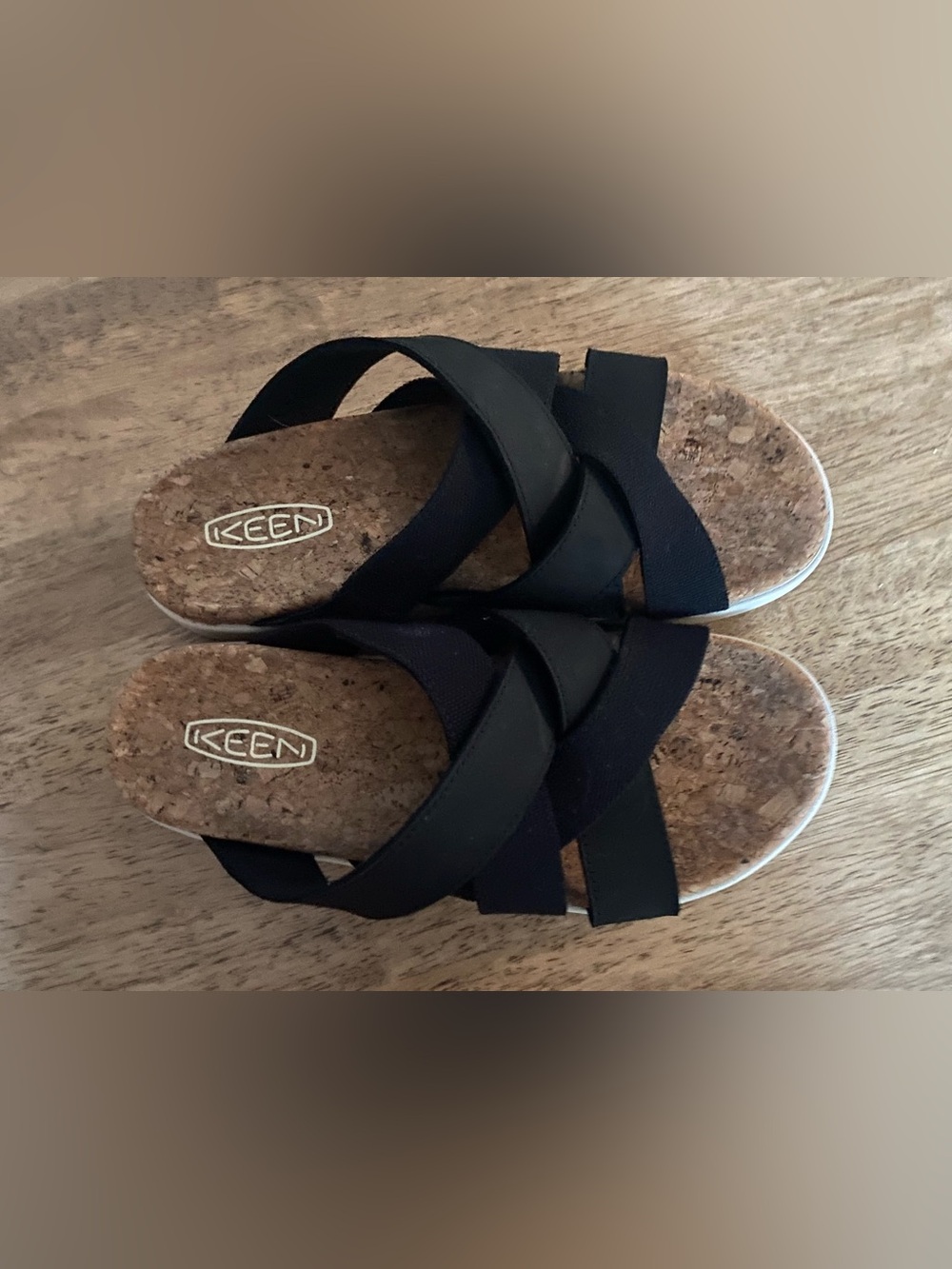 Keen Elle Mixed Slide Sandals Black Size 7